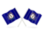 Flag of state of Kentucky. Two wavy flags. Download icon
