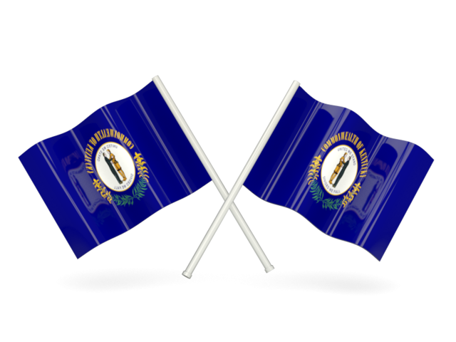 Two wavy flags. Download flag icon of Kentucky