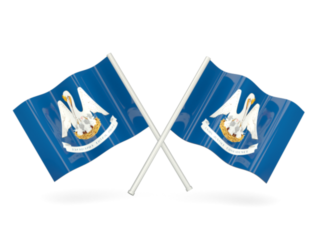 Two wavy flags. Download flag icon of Louisiana