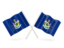 Flag of state of Maine. Two wavy flags. Download icon