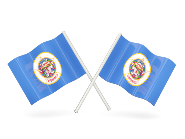 Two wavy flags. Download flag icon of Minnesota
