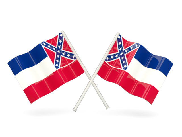 Two wavy flags. Download flag icon of Mississippi