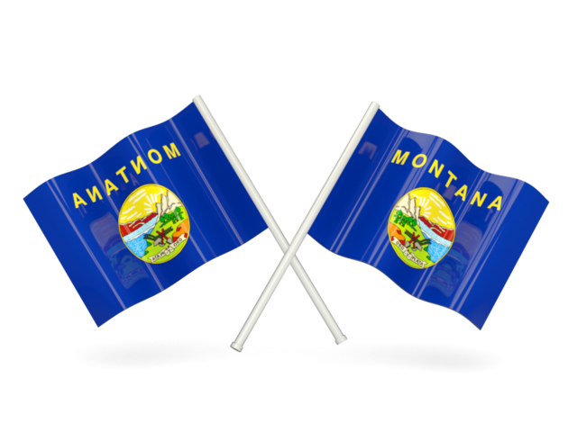 Two wavy flags. Download flag icon of Montana
