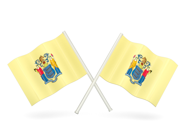 Two wavy flags. Download flag icon of New Jersey