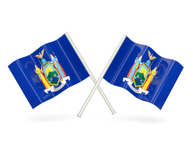 Two wavy flags. Download flag icon of New York