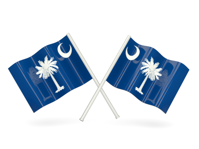 Two wavy flags. Download flag icon of South Carolina