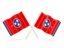 Flag of state of Tennessee. Two wavy flags. Download icon