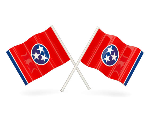 Two wavy flags. Download flag icon of Tennessee