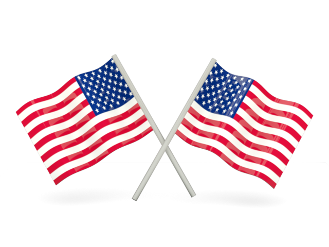 Two wavy flags. Download flag icon of United States of America at PNG format