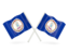 Flag of state of Virginia. Two wavy flags. Download icon