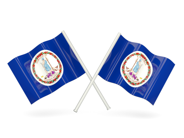 Two wavy flags. Download flag icon of Virginia