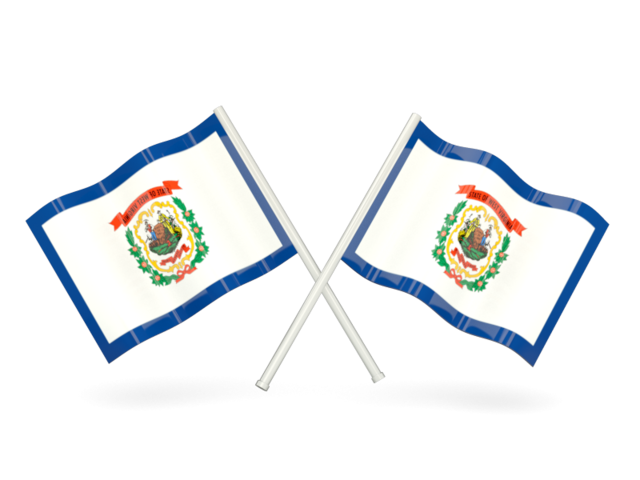 Two wavy flags. Download flag icon of West Virginia