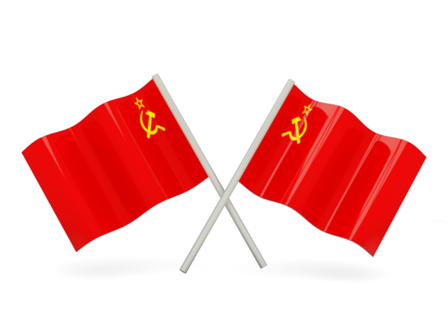 Two wavy flags. Download flag icon of Soviet Union at PNG format