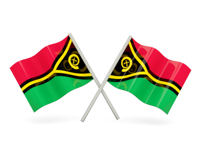 Two wavy flags. Illustration of flag of Vanuatu