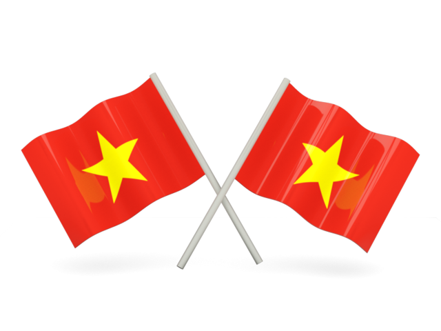 Two wavy flags. Download flag icon of Vietnam at PNG format
