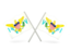 Virgin Islands of the United States. Two wavy flags. Download icon.