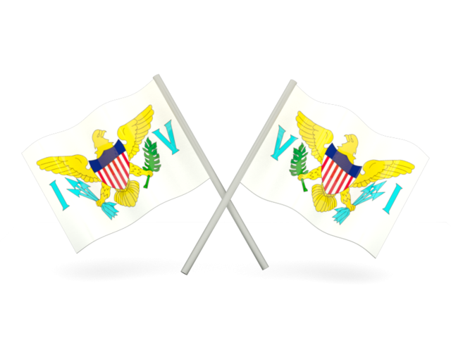 Two wavy flags. Download flag icon of Virgin Islands of the United States at PNG format