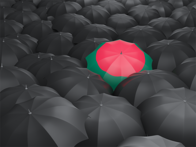 Зонтик с флагом. Скачать флаг. Бангладеш