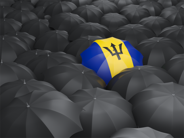 Umbrella with flag. Download flag icon of Barbados at PNG format