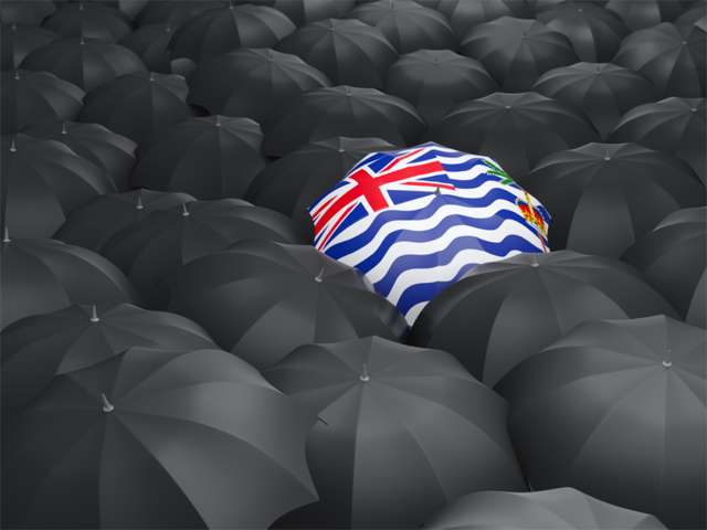 Зонтик с флагом. Скачать флаг. Британская территория в Индийском океане