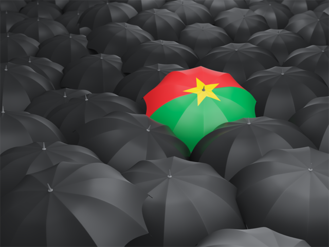 Зонтик с флагом. Скачать флаг. Буркина Фасо