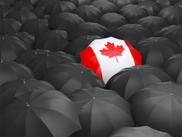 Зонтик с флагом. Скачать флаг. Канада