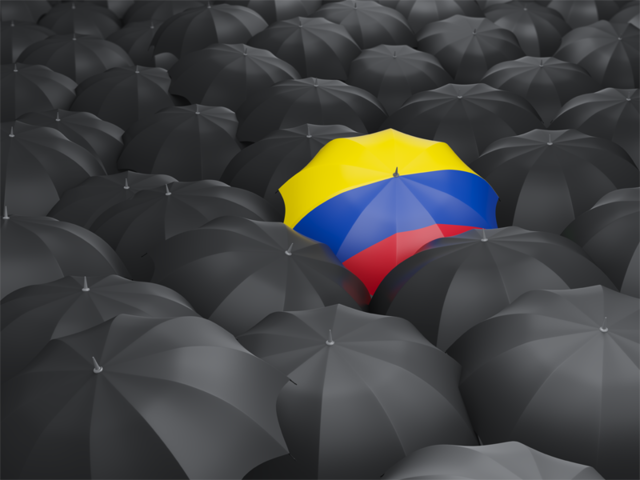 Зонтик с флагом. Скачать флаг. Колумбия