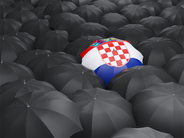 Зонтик с флагом. Скачать флаг. Хорватия
