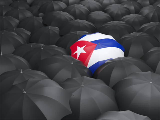 Зонтик с флагом. Скачать флаг. Куба