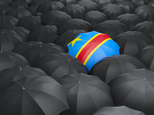 Зонтик с флагом. Скачать флаг. Демократическая Республика Конго