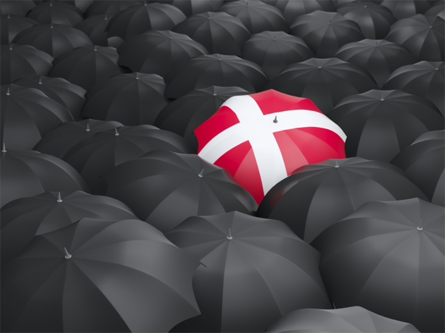 Зонтик с флагом. Скачать флаг. Дания
