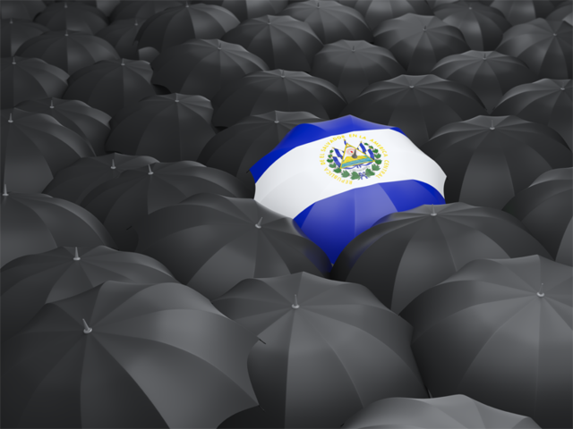 Зонтик с флагом. Скачать флаг. Сальвадор