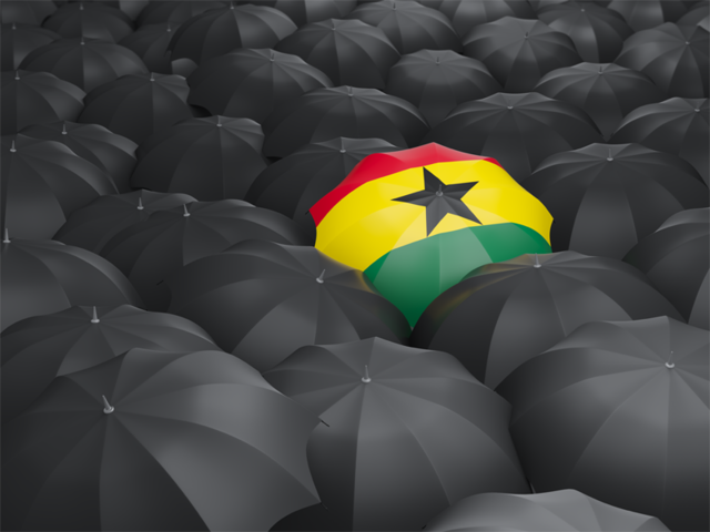 Зонтик с флагом. Скачать флаг. Гана
