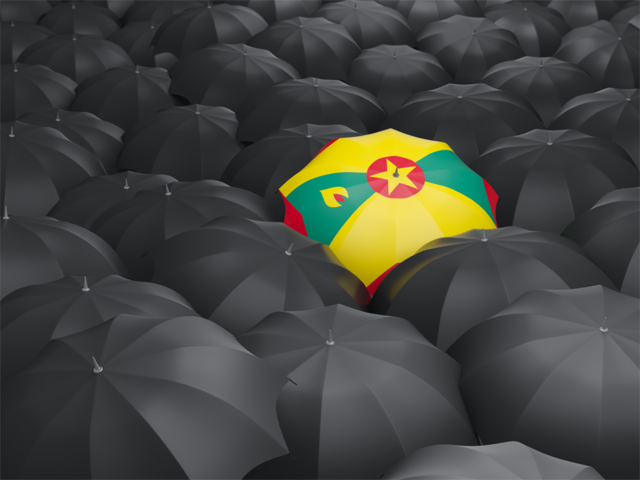 Зонтик с флагом. Скачать флаг. Гренада