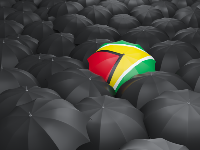 Зонтик с флагом. Скачать флаг. Гайана