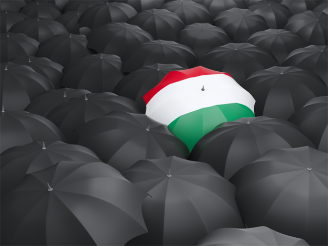 Зонтик с флагом. Скачать флаг. Венгрия