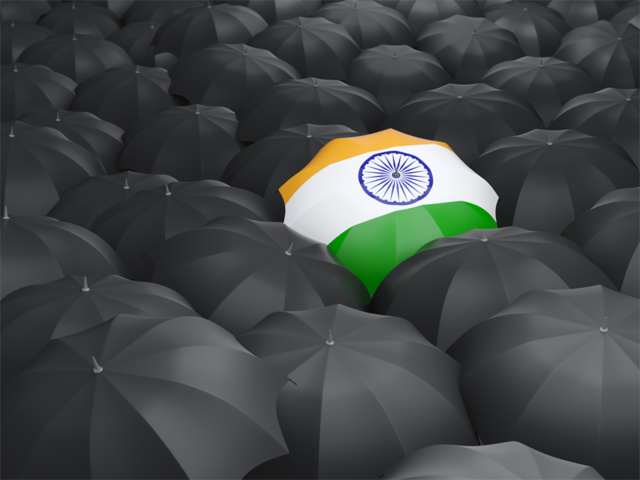 Зонтик с флагом. Скачать флаг. Индия