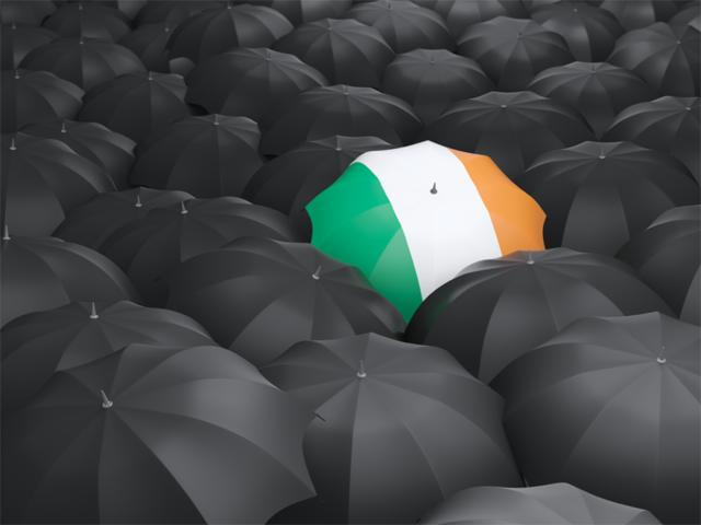 Зонтик с флагом. Скачать флаг. Ирландия