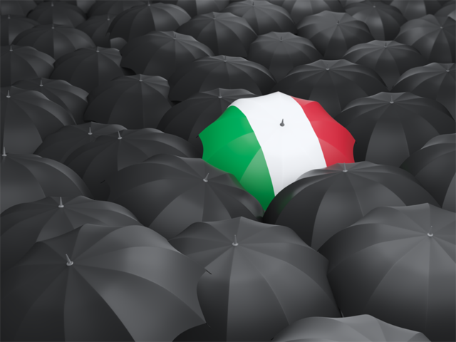 Зонтик с флагом. Скачать флаг. Италия