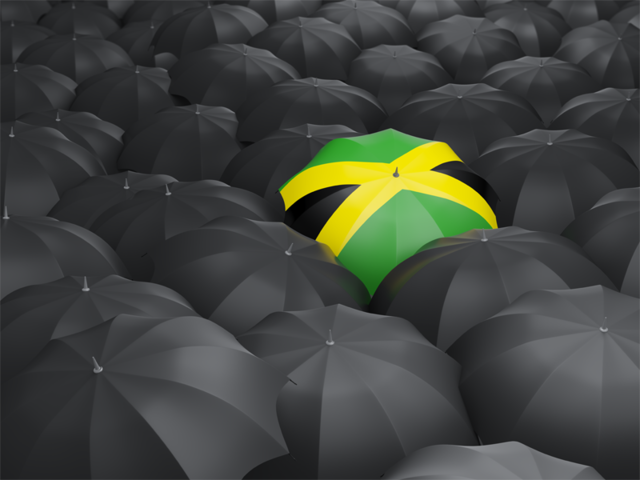 Зонтик с флагом. Скачать флаг. Ямайка