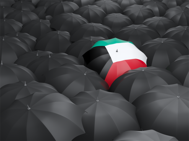 Зонтик с флагом. Скачать флаг. Кувейт
