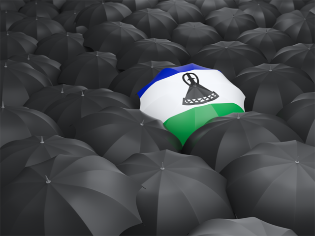 Umbrella with flag. Download flag icon of Lesotho at PNG format