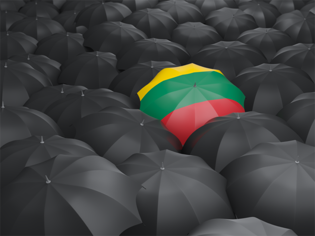 Зонтик с флагом. Скачать флаг. Литва