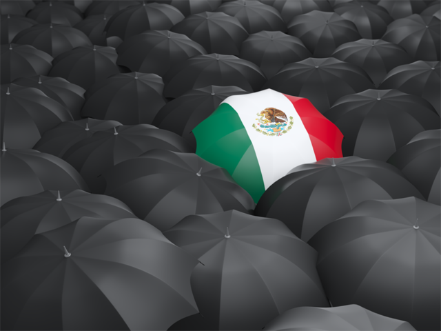 Зонтик с флагом. Скачать флаг. Мексика