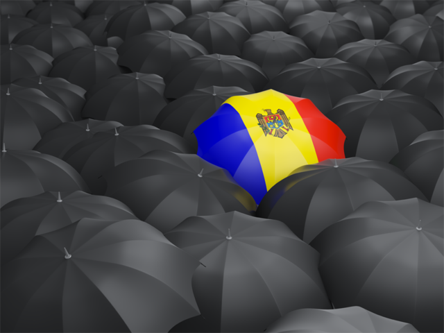 Зонтик с флагом. Скачать флаг. Молдавия