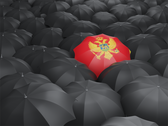 Зонтик с флагом. Скачать флаг. Черногория