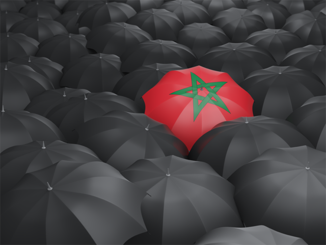 Зонтик с флагом. Скачать флаг. Марокко