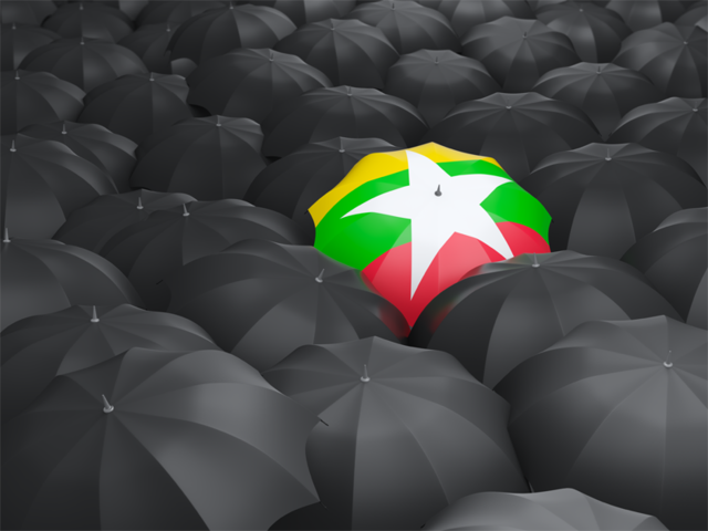 Umbrella with flag. Download flag icon of Myanmar at PNG format