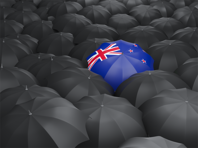 Зонтик с флагом. Скачать флаг. Новая Зеландия