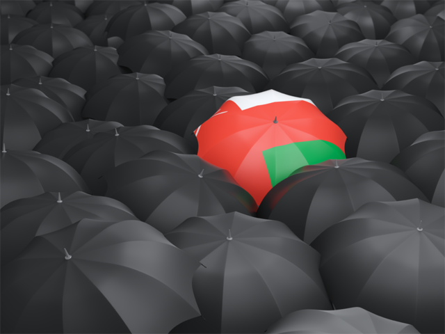 Зонтик с флагом. Скачать флаг. Оман